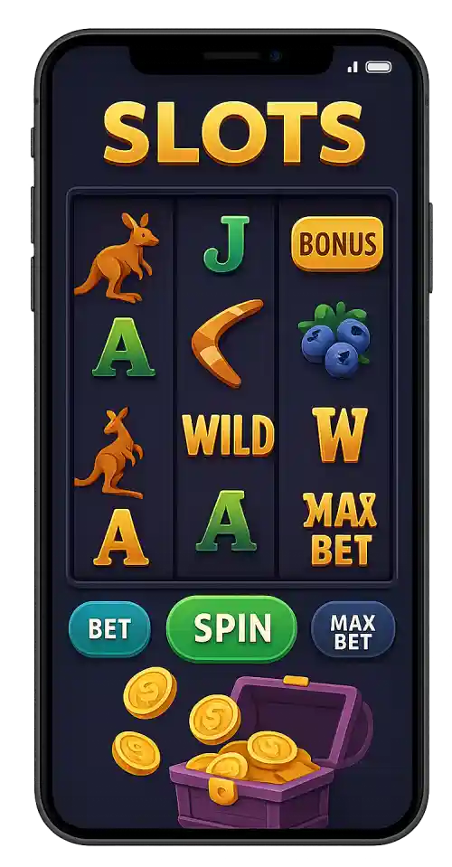 The Pokies NET Casino AU mobile app interface on Android and iOS — play pokies anywhere in Australia with fast AU$ withdrawals
